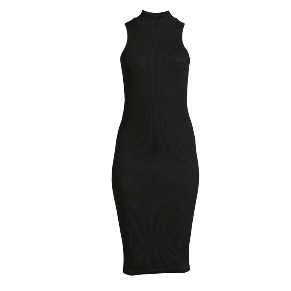 Juniors No Boundaries Black Bodycon Ribbed Midi Dress, NWT, Size Medium (7-9)